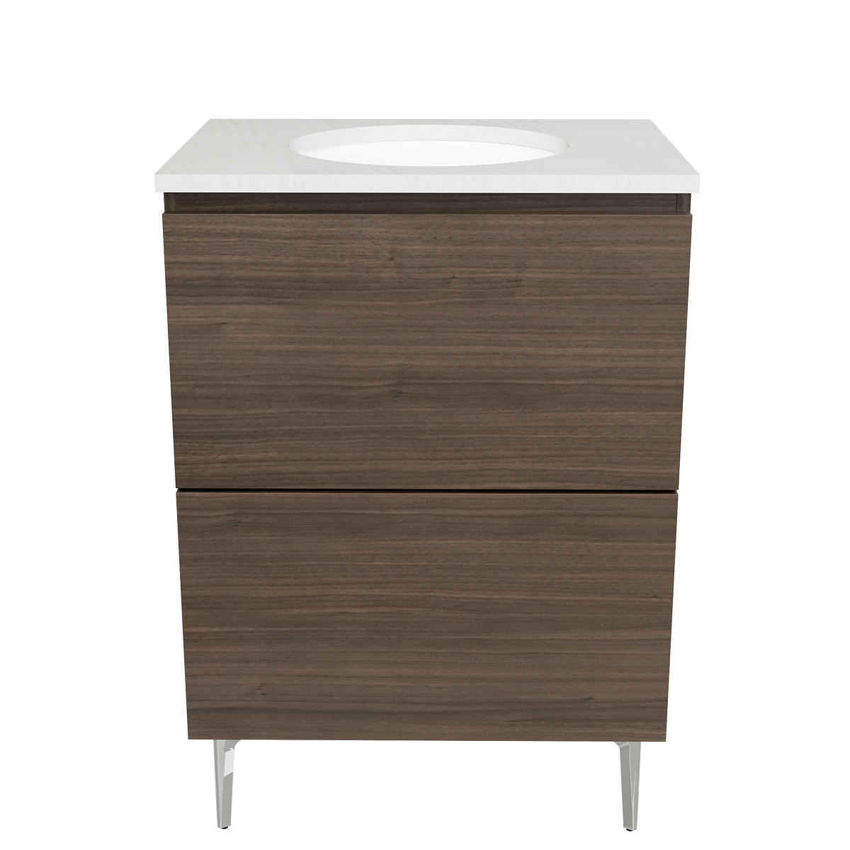 Vanity On Legs 600 Centre WG Basin SilkSurface UC Top