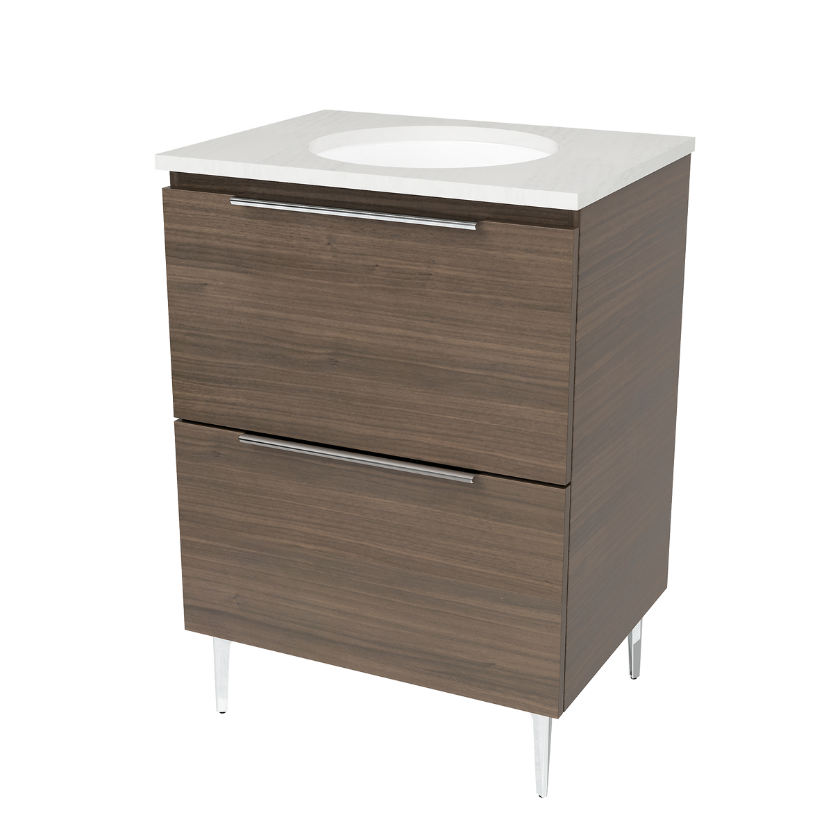 Vanity On Legs 600 Centre WG Basin SilkSurface UC Top