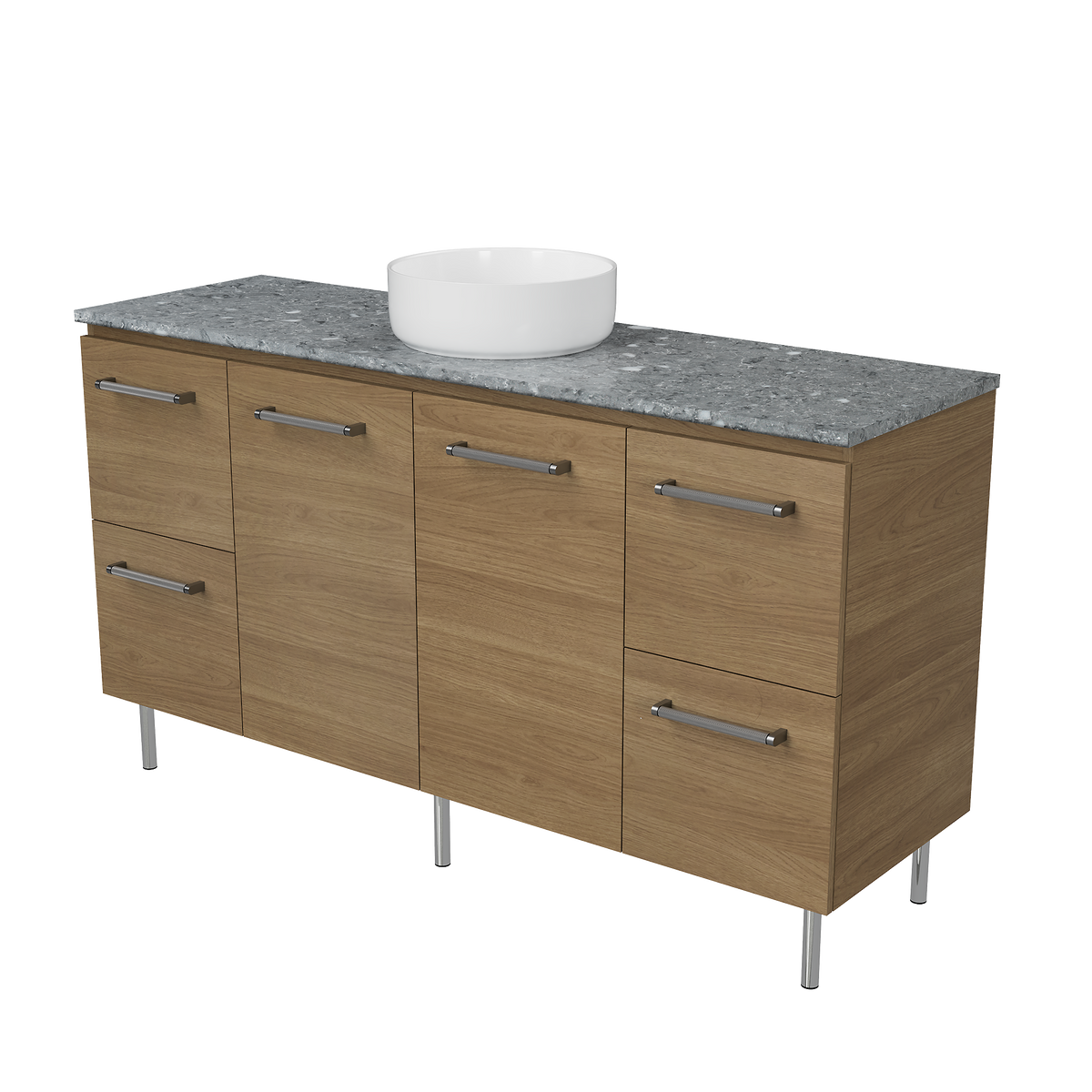 Vanity On Legs 1500 Centre WG Basin SilkSurface AC Top