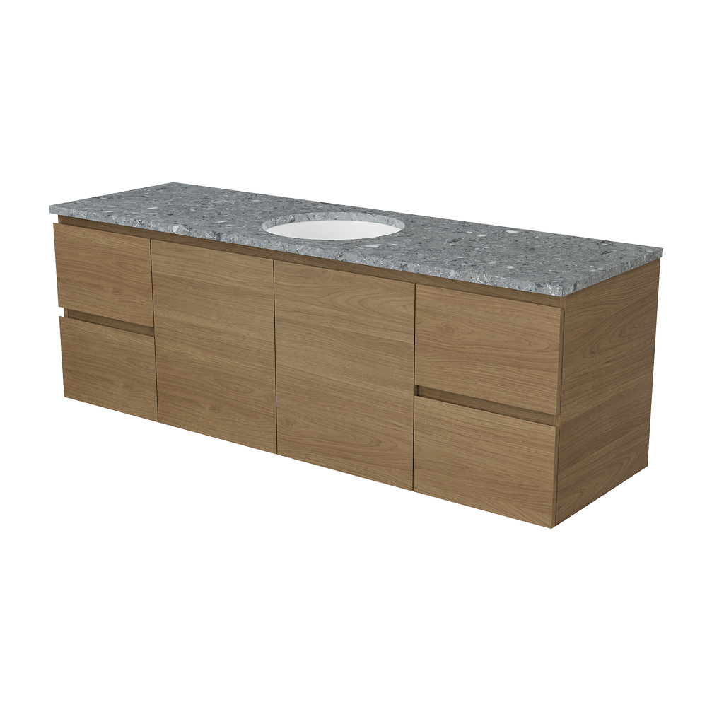 Vanity Wall Hung 1500 Centre WG Basin SilkSurface UC Top