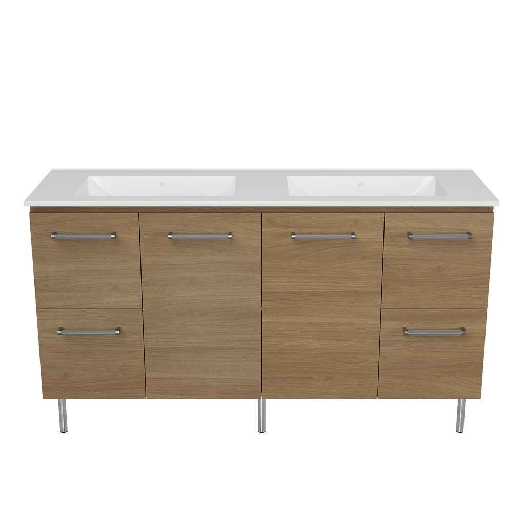 Vanity On Legs 1500 Double Bowl Alpha Top
