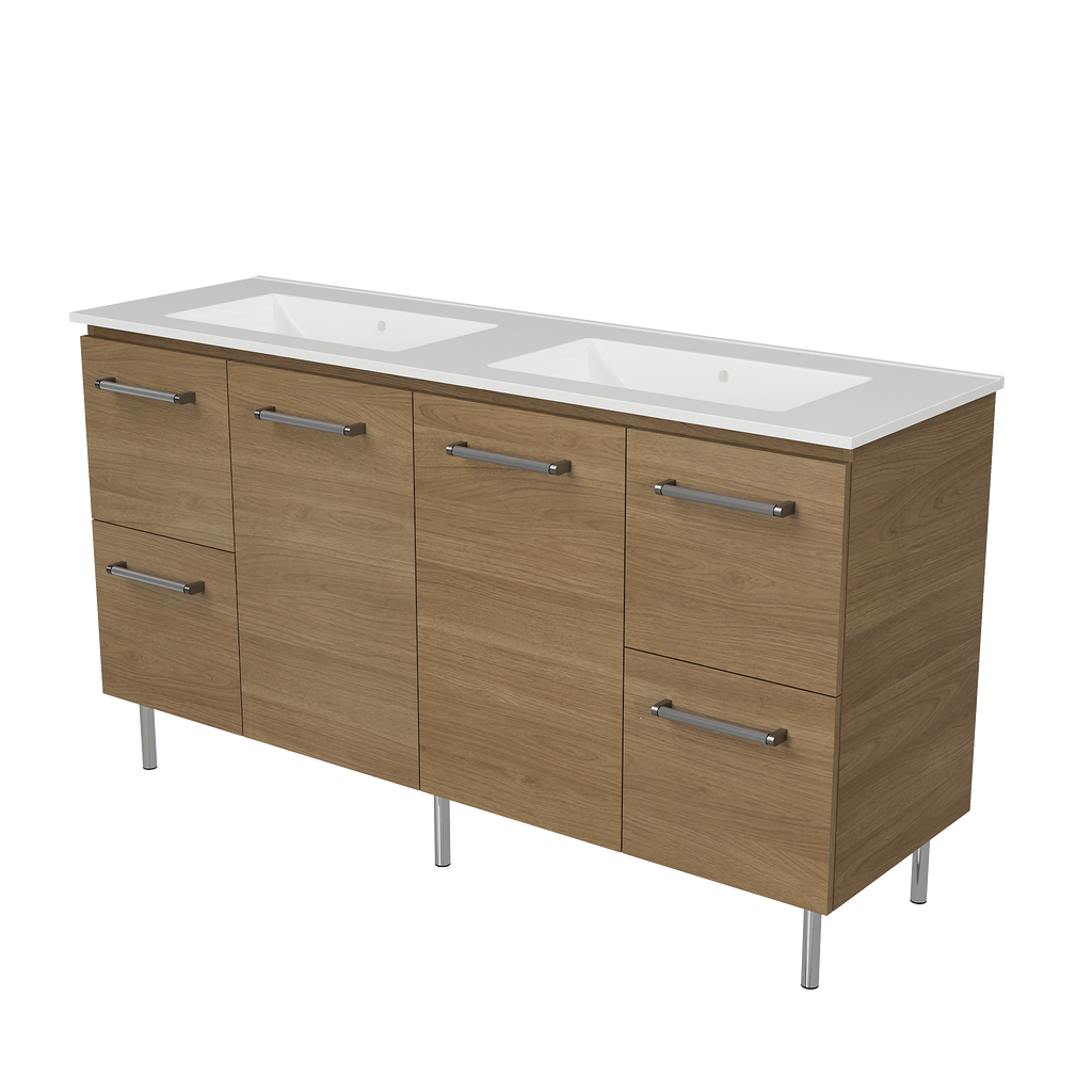Vanity On Legs 1500 Double Bowl Alpha Top
