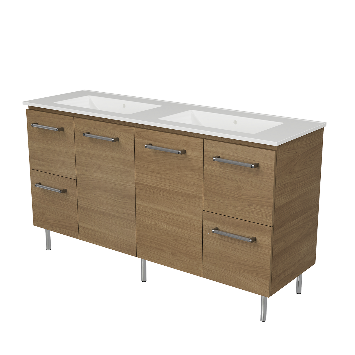 Vanity On Legs 1500 Double Bowl Alpha Top