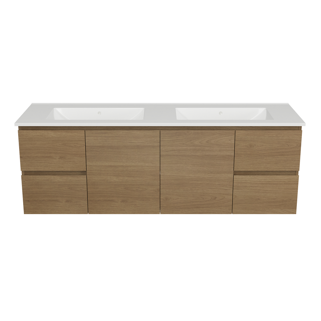 Vanity Wall Hung 1500 Double Bowl Alpha Top