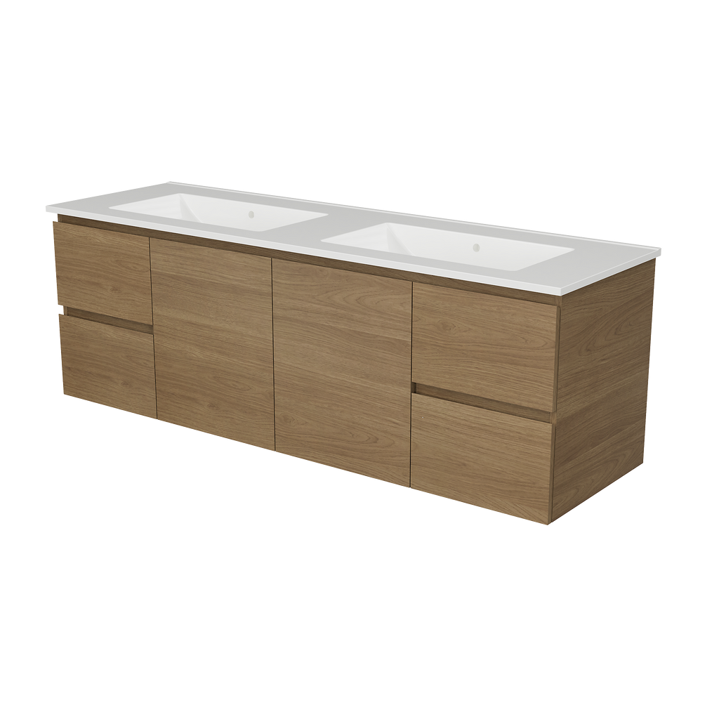 Vanity Wall Hung 1500 Double Bowl Alpha Top