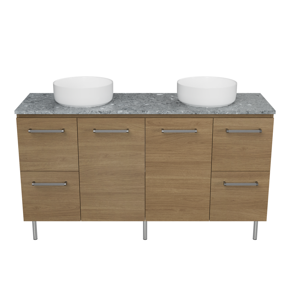 Vanity On Legs 1500 Double WG Basins SilkSurface AC Top