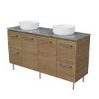 Vanity On Legs 1500 Double WG Basins SilkSurface AC Top