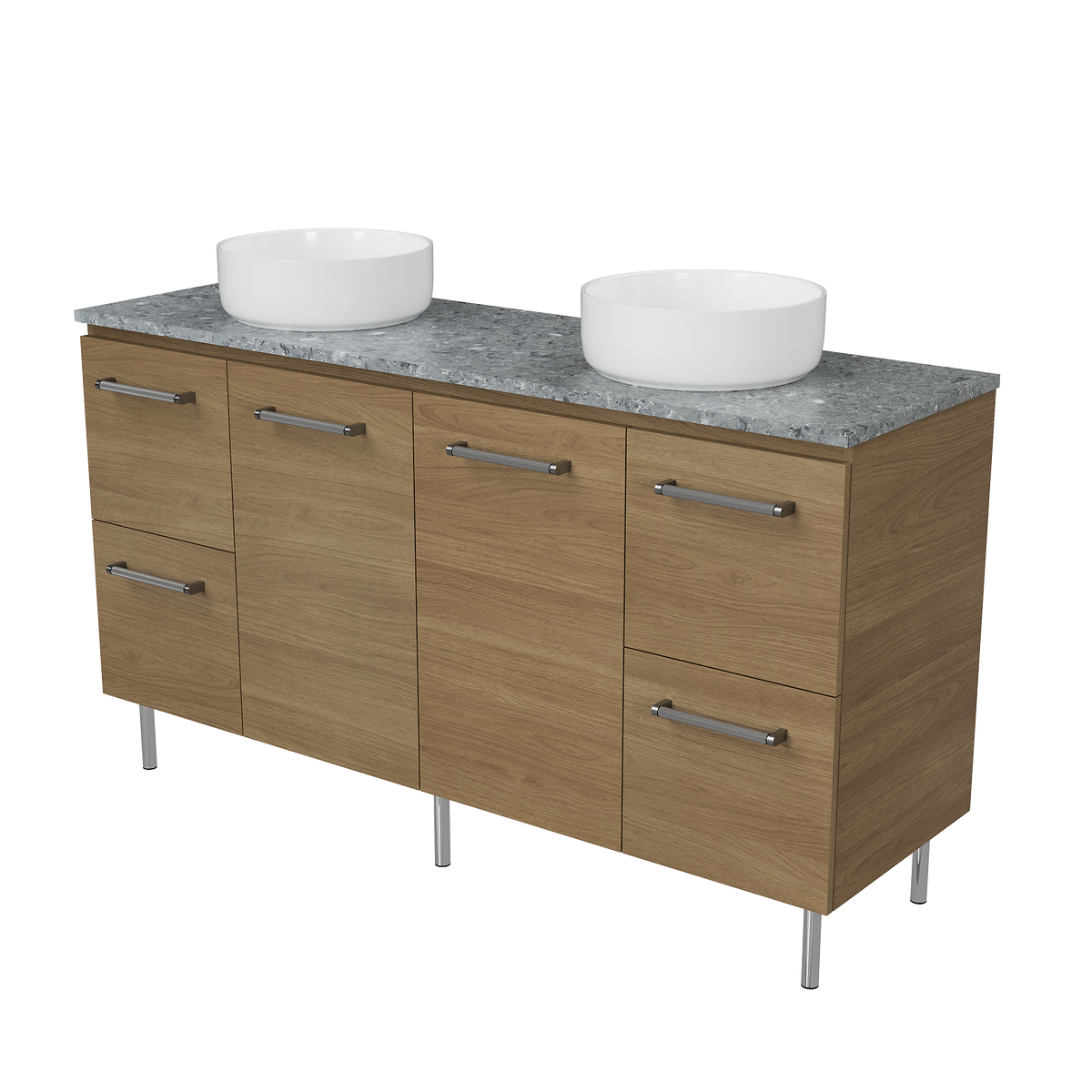 Vanity On Legs 1500 Double WG Basins SilkSurface AC Top