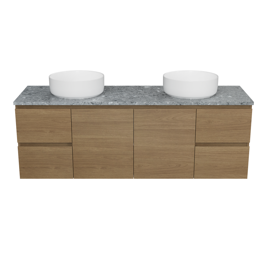 Vanity Wall Hung 1500 Double WG Basins SilkSurface AC Top