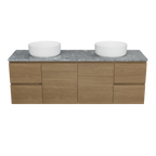 Vanity Wall Hung 1500 Double WG Basins SilkSurface AC Top