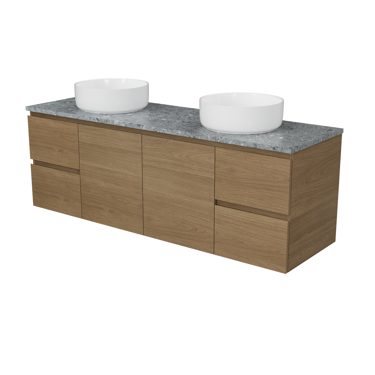Vanity Wall Hung 1500 Double WG Basins SilkSurface AC Top