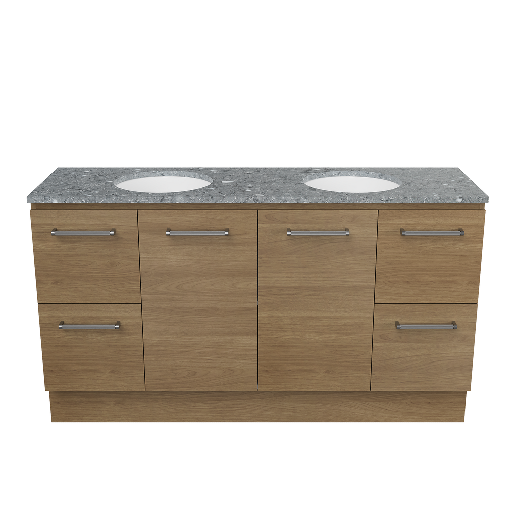 Vanity Floor Standing 1500 Double WG Basins SilkSurface UC Top