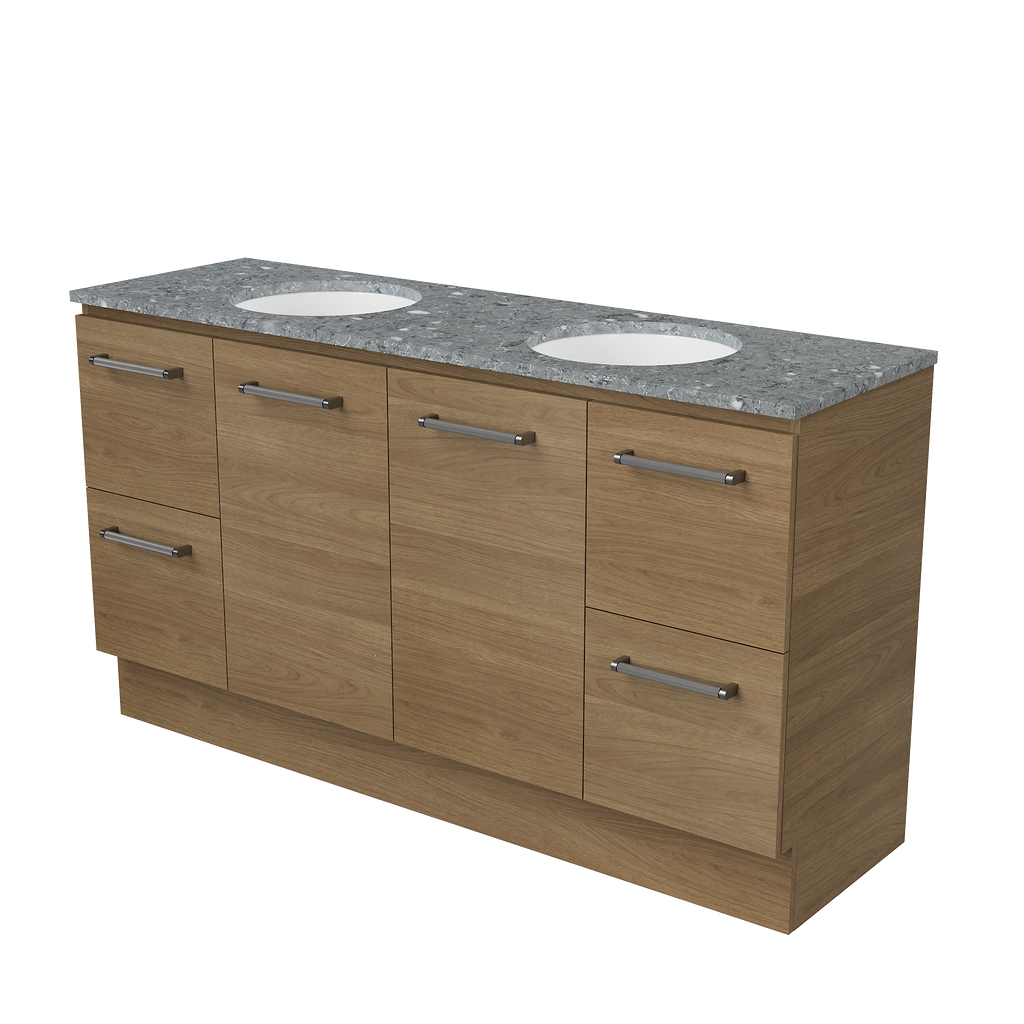 Vanity Floor Standing 1500 Double WG Basins SilkSurface UC Top