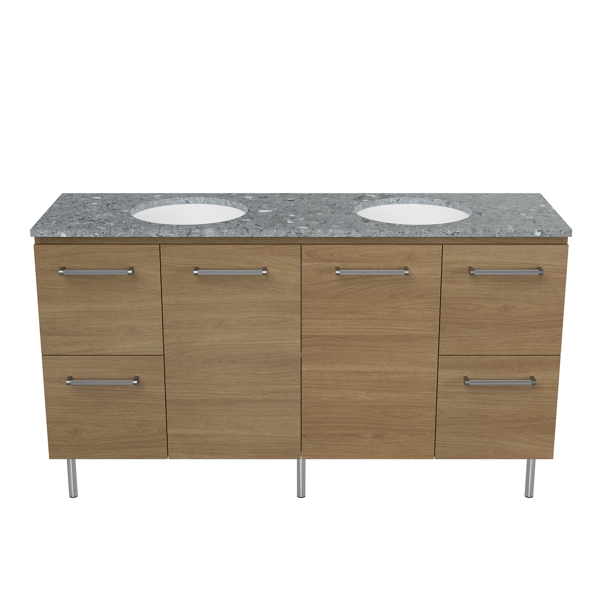 Vanity On Legs 1500 Double WG Basins SilkSurface UC Top