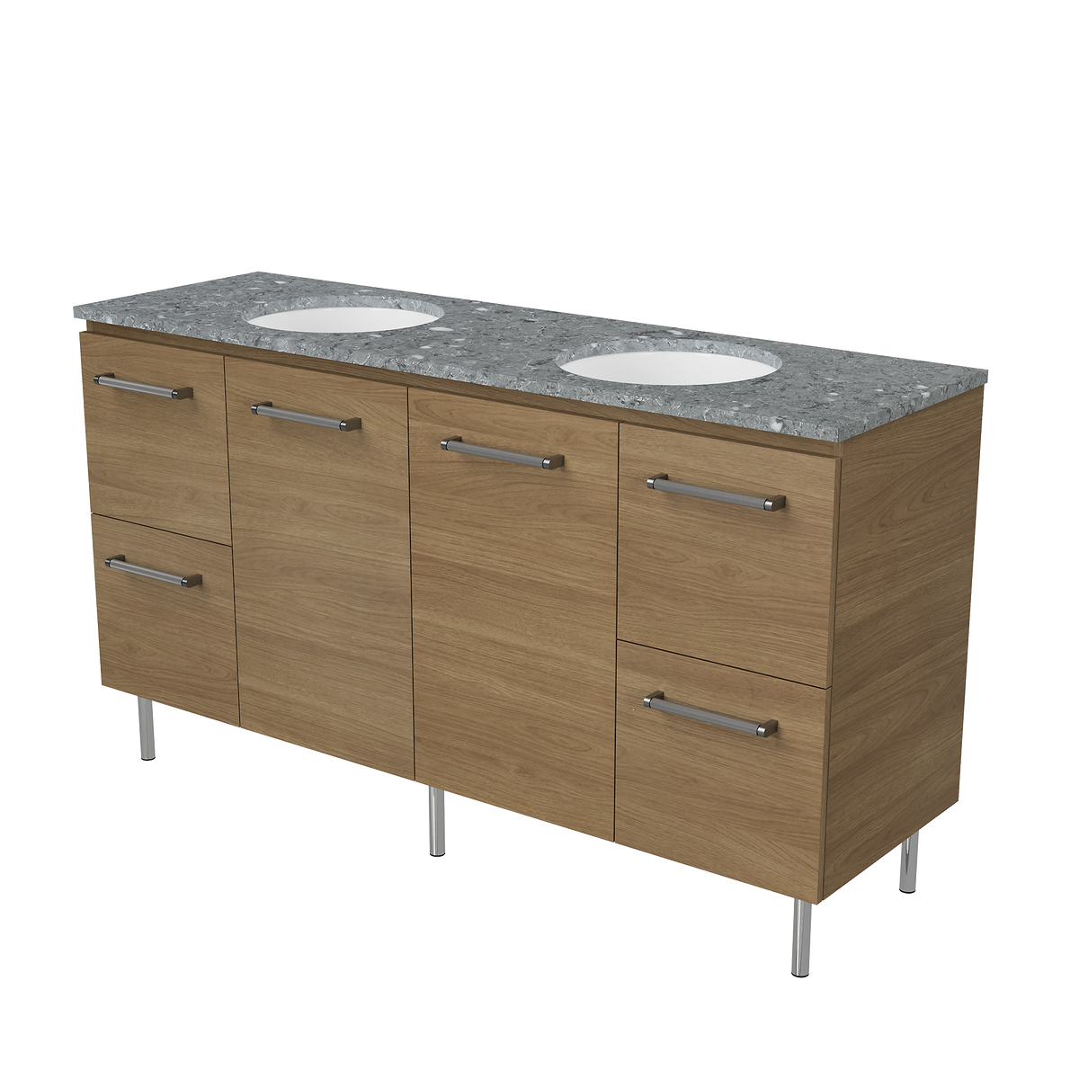 Vanity On Legs 1500 Double WG Basins SilkSurface UC Top