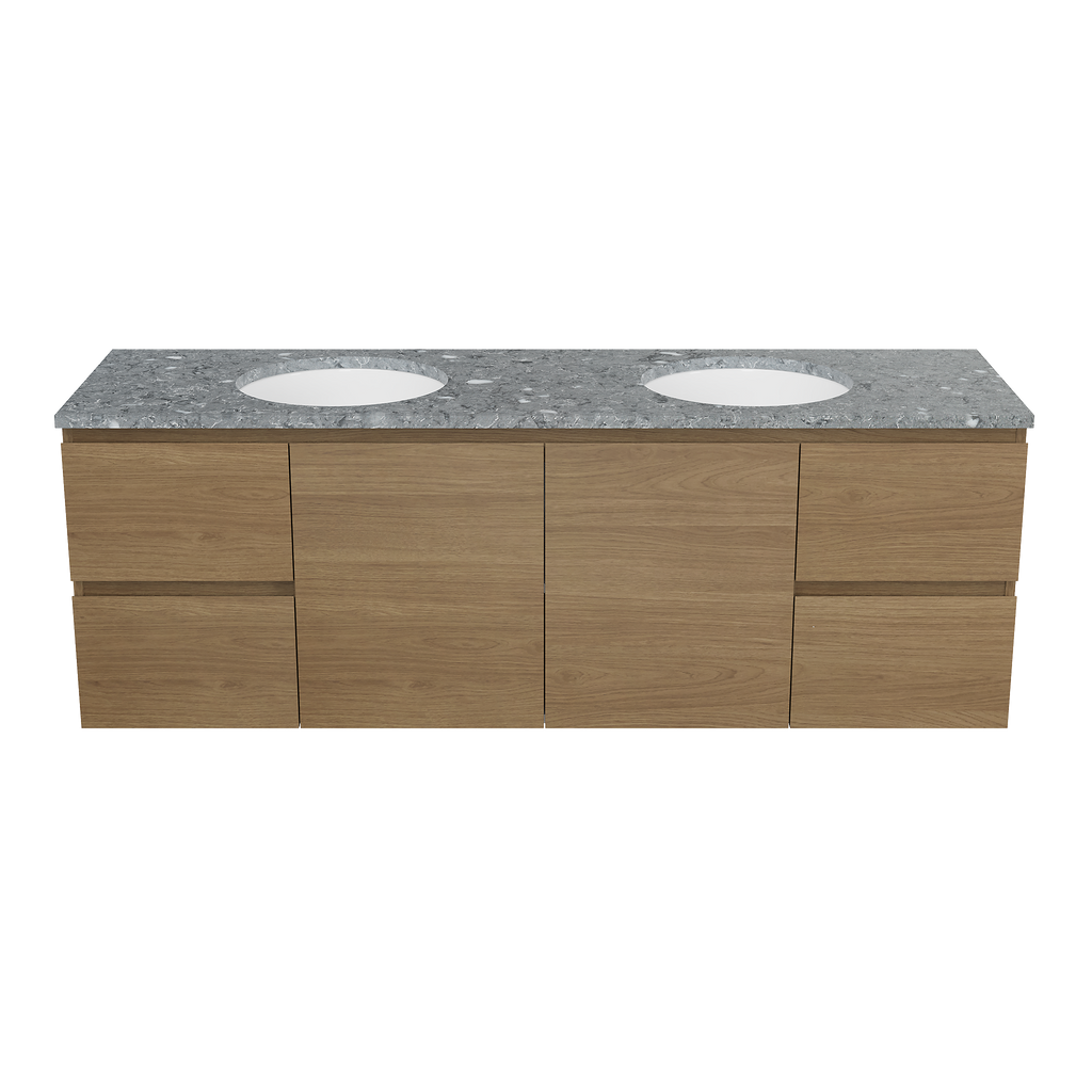 Vanity Wall Hung 1500 Double WG Basins SilkSurface UC Top