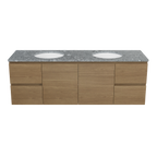Vanity Wall Hung 1500 Double WG Basins SilkSurface UC Top