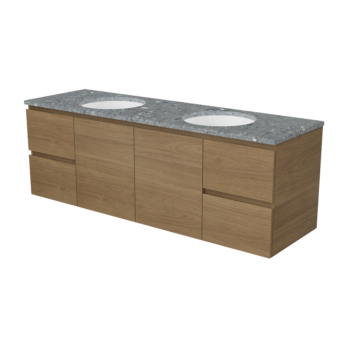 Vanity Wall Hung 1500 Double WG Basins SilkSurface UC Top