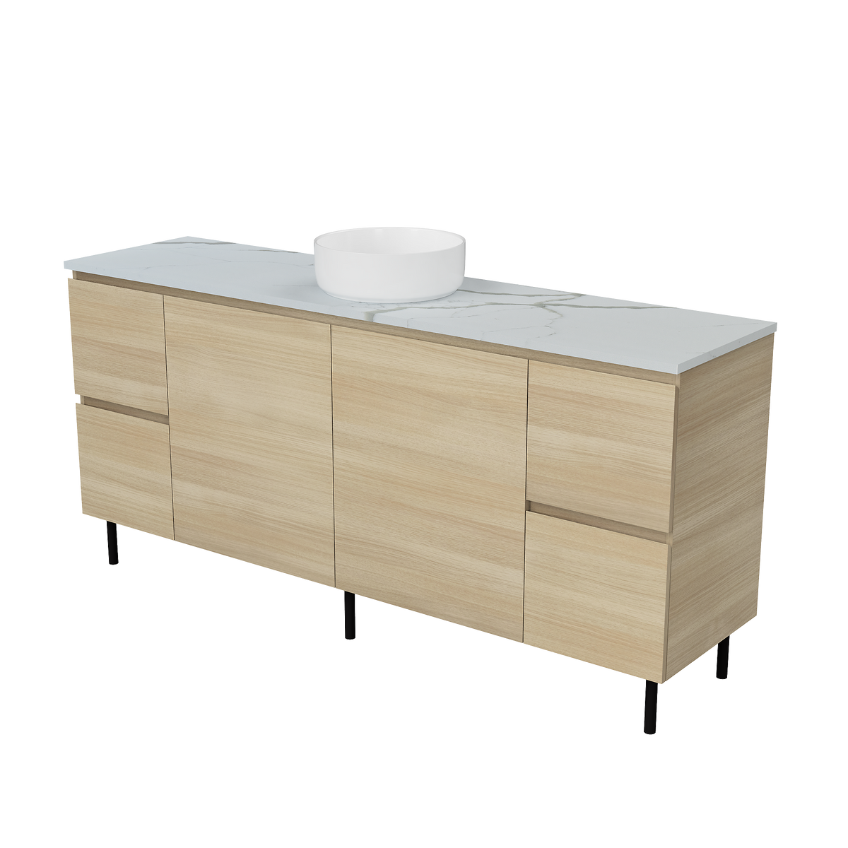 Vanity On Legs 1800 Centre WG Basin SilkSurface AC Top