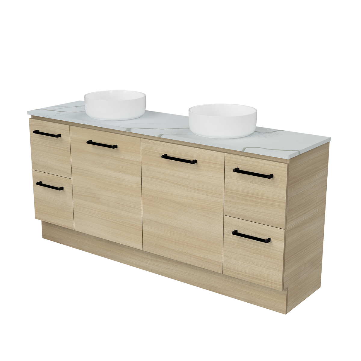 Vanity Floor Standing 1800 Double WG Basins SilkSurface AC Top