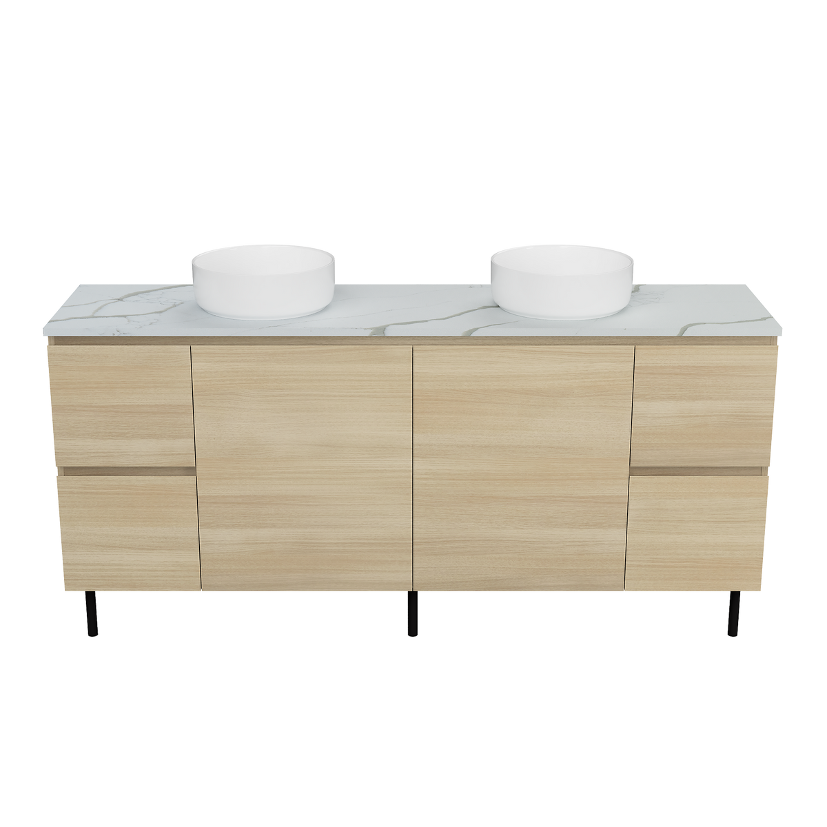 Vanity On Legs 1800 Double WG Basins SilkSurface AC Top