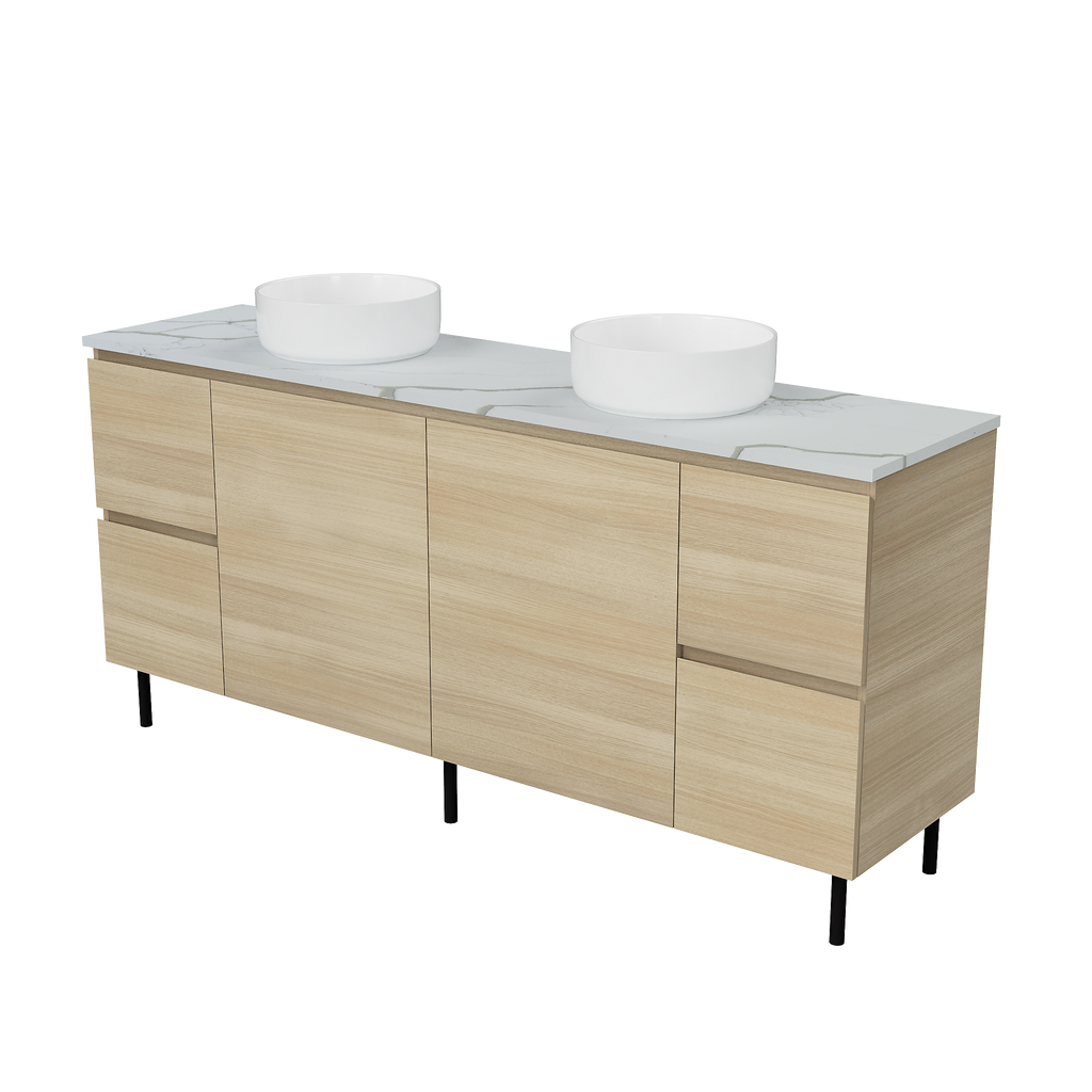 Vanity On Legs 1800 Double WG Basins SilkSurface AC Top