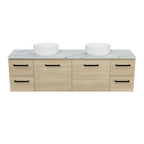 Vanity Wall Hung 1800 Double WG Basins SilkSurface AC Top