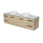 Vanity Wall Hung 1800 Double WG Basins SilkSurface AC Top