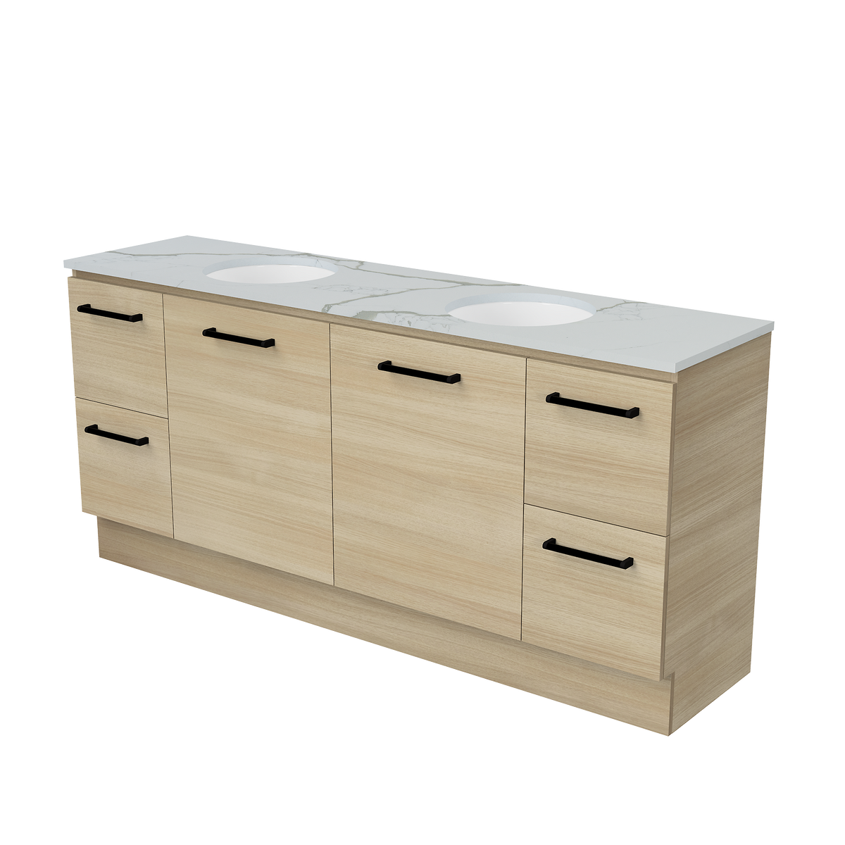 Vanity Floor Standing 1800 Double WG Basins SilkSurface UC Top