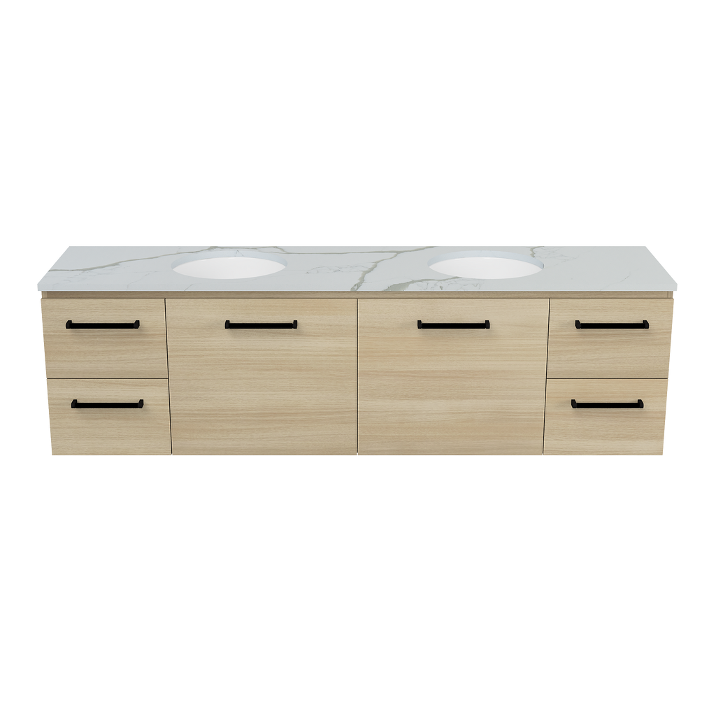 Vanity Wall Hung 1800 Double WG Basins SilkSurface UC Top