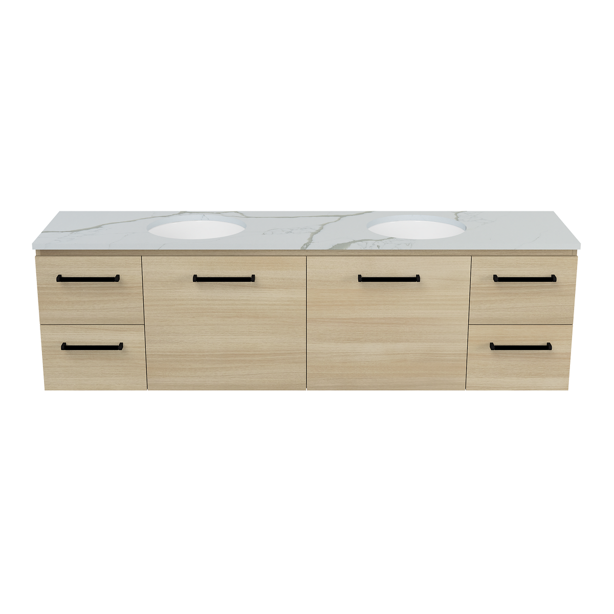 Vanity Wall Hung 1800 Double WG Basins SilkSurface UC Top