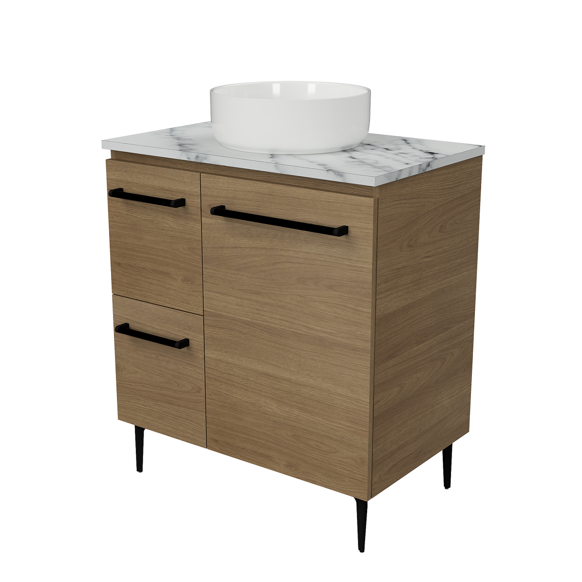 Vanity On Legs 750 Centre WG Basin SilkSurface AC Top