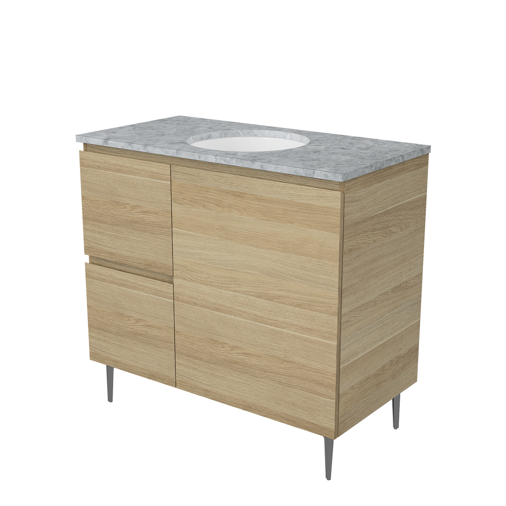 Vanity On Legs 900 Centre WG Basin SilkSurface UC Top