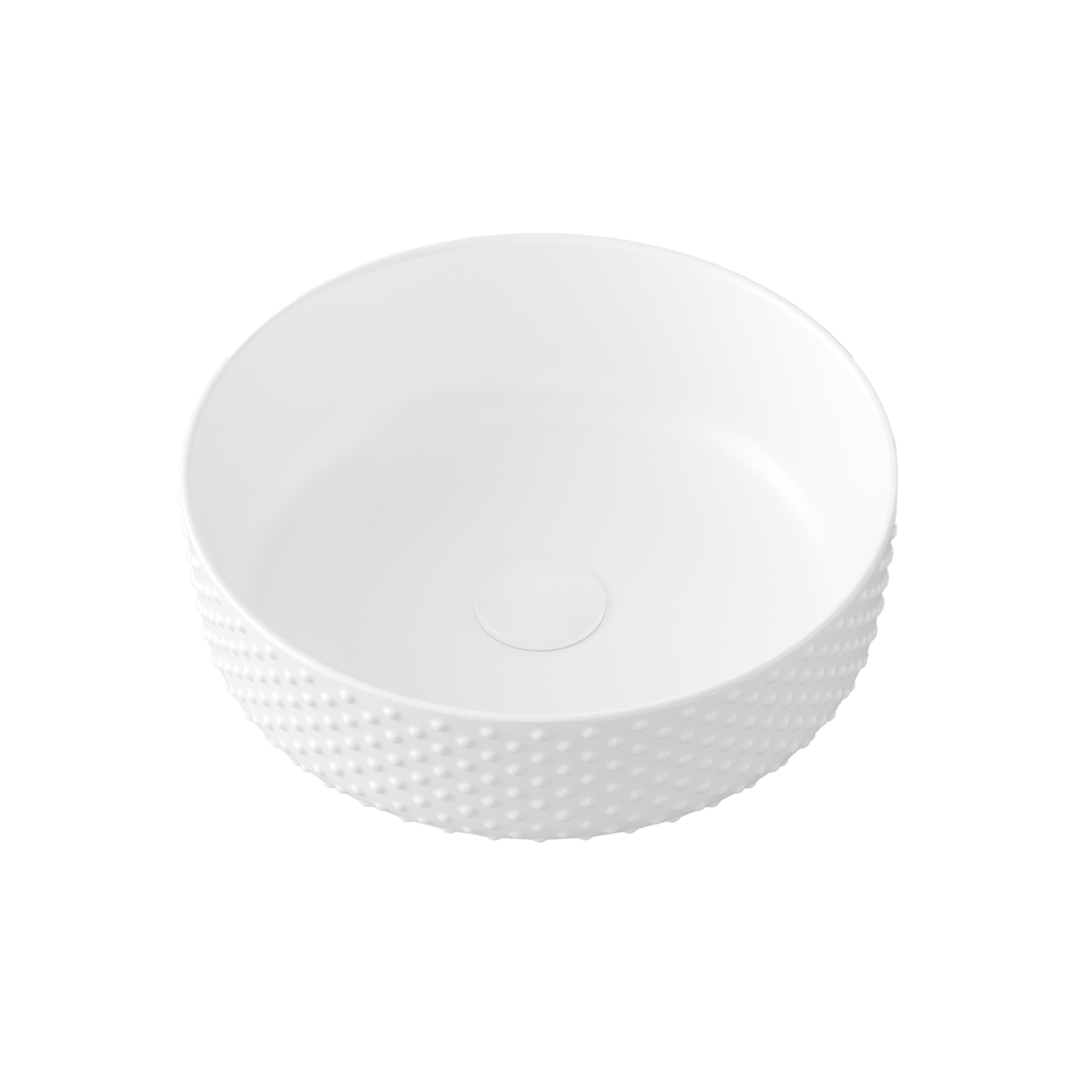 Dimple Vessel Basin 360x360 Matte White