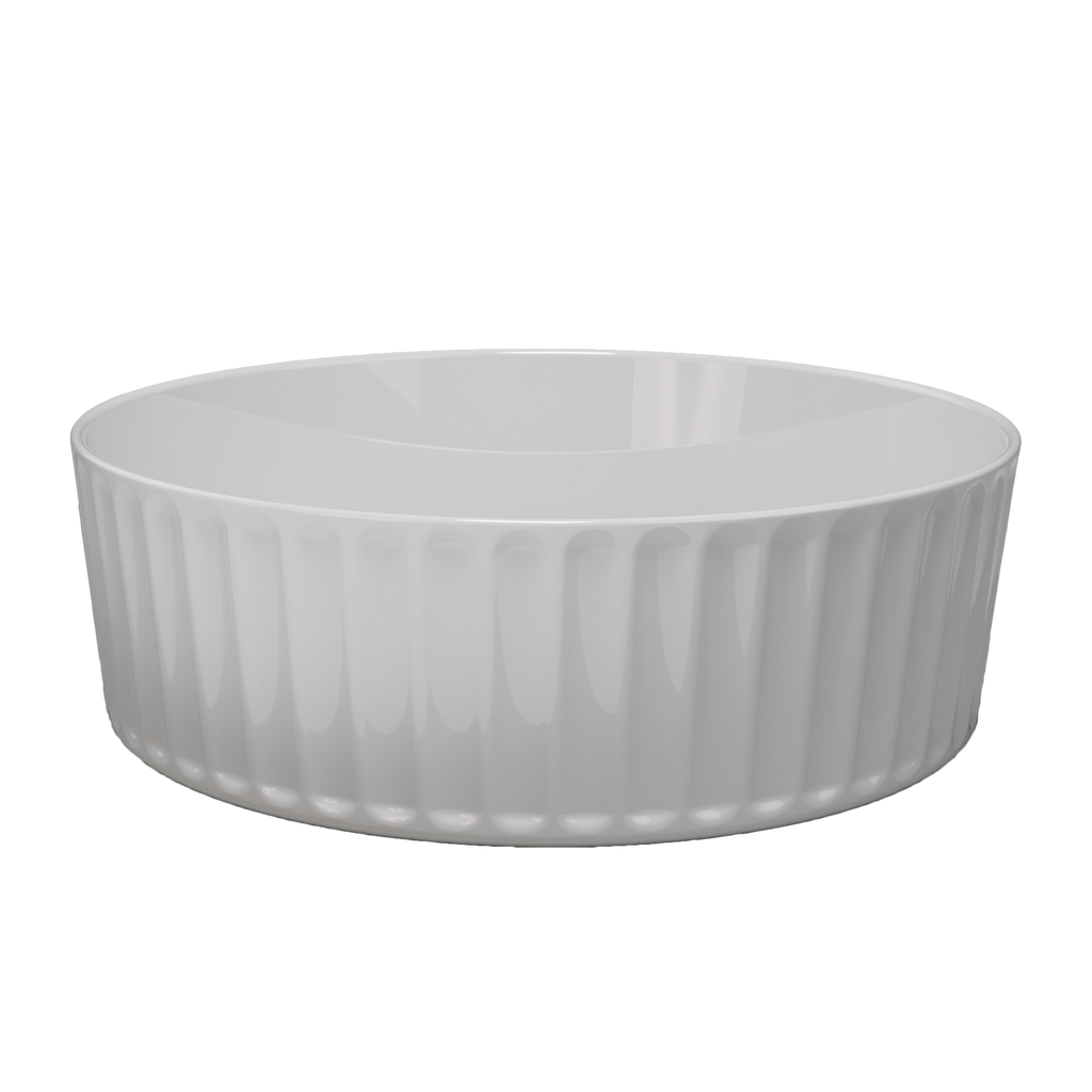 Flute Vessel Basin 365x365 Gloss White