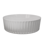 Flute Vessel Basin 365x365 Gloss White