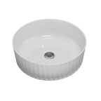 Flute Vessel Basin 365x365 Gloss White
