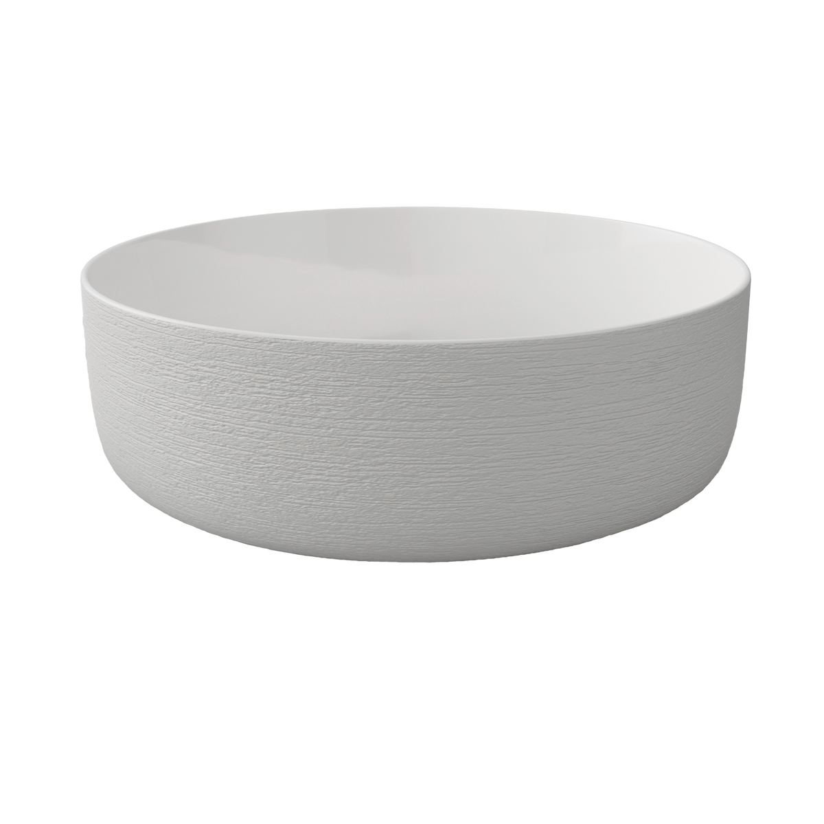 Raked Vessel Basin 360x360 Matte White
