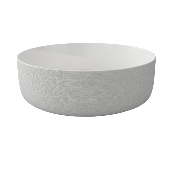 Raked Vessel Basin 360x360 Matte White