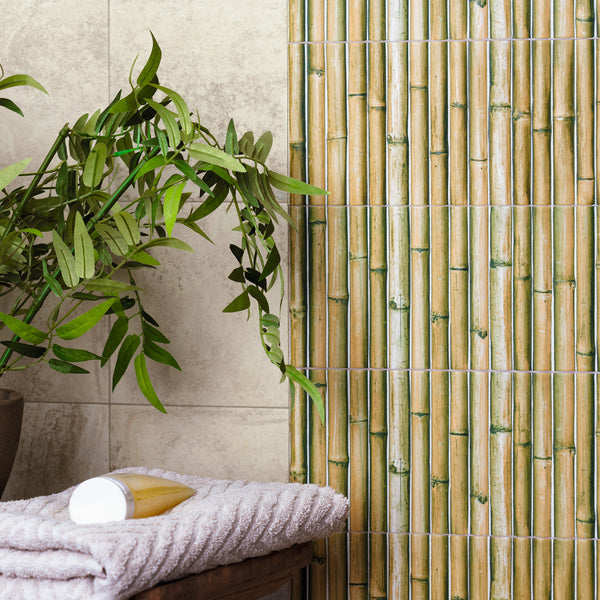 Green Embossed HiLite Matt Tile - lifestyle view