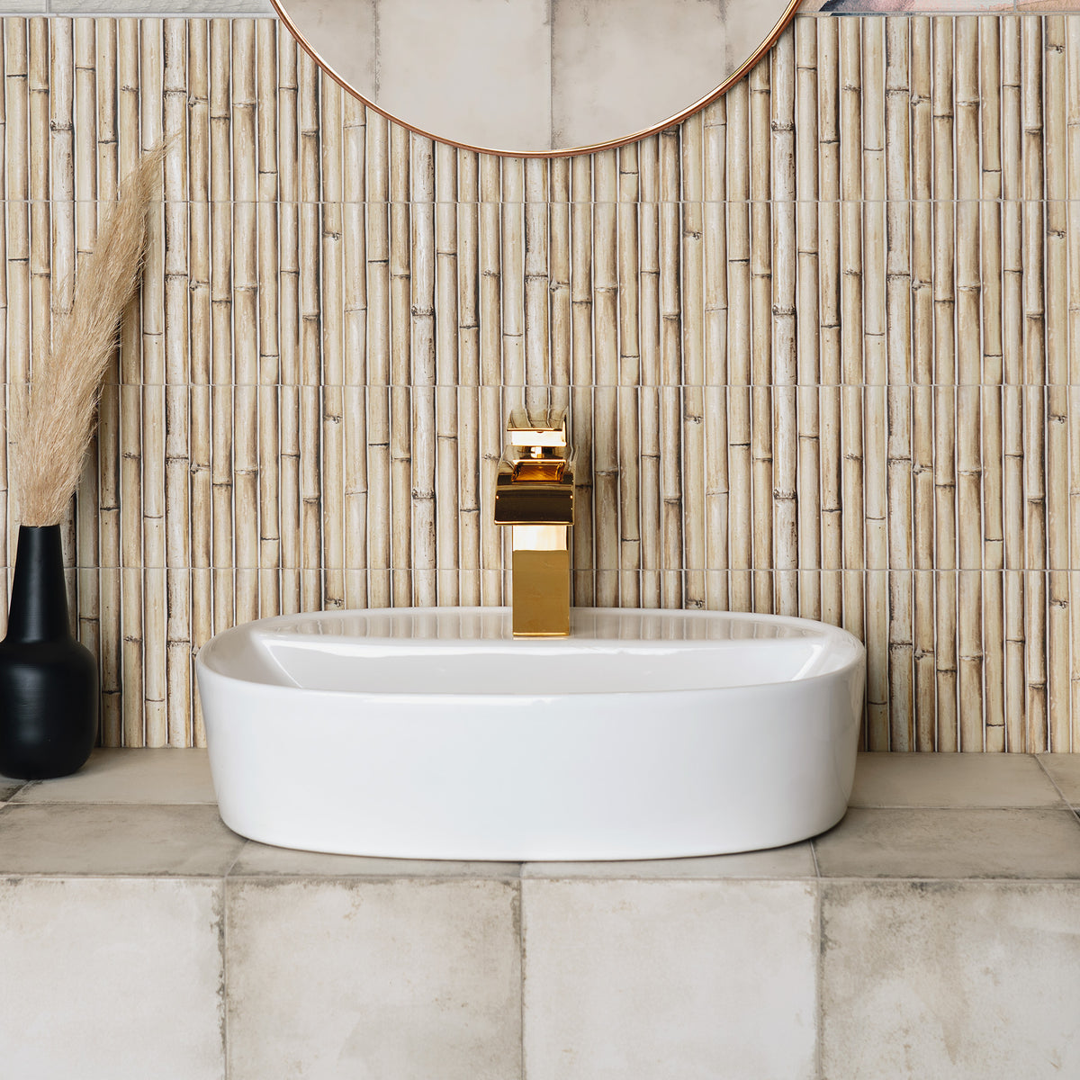 Natural Embossed HiLite Matt Tile - lifestyle view