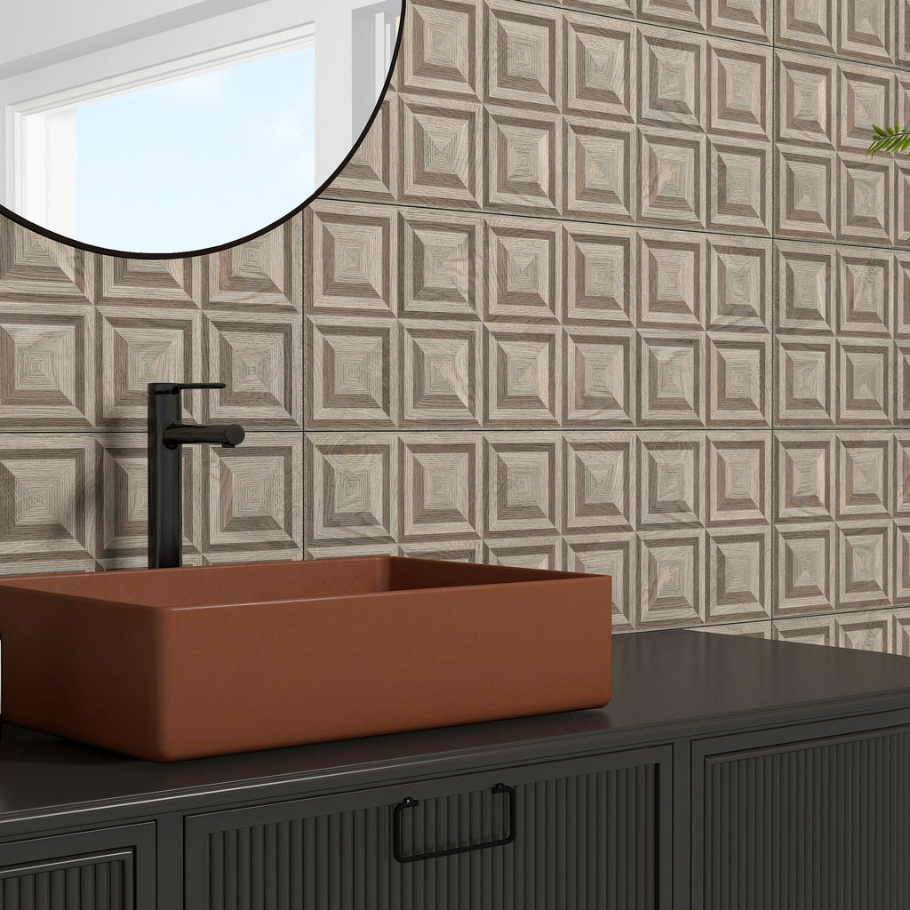 Timber Natural Embossed Matt Tile - lifestyle view