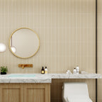 Peak Cloud Grey Embossed Satin Tile - lifestyle view