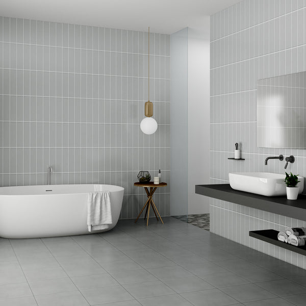 Cloud Grey Satin Tile - lifestyle view