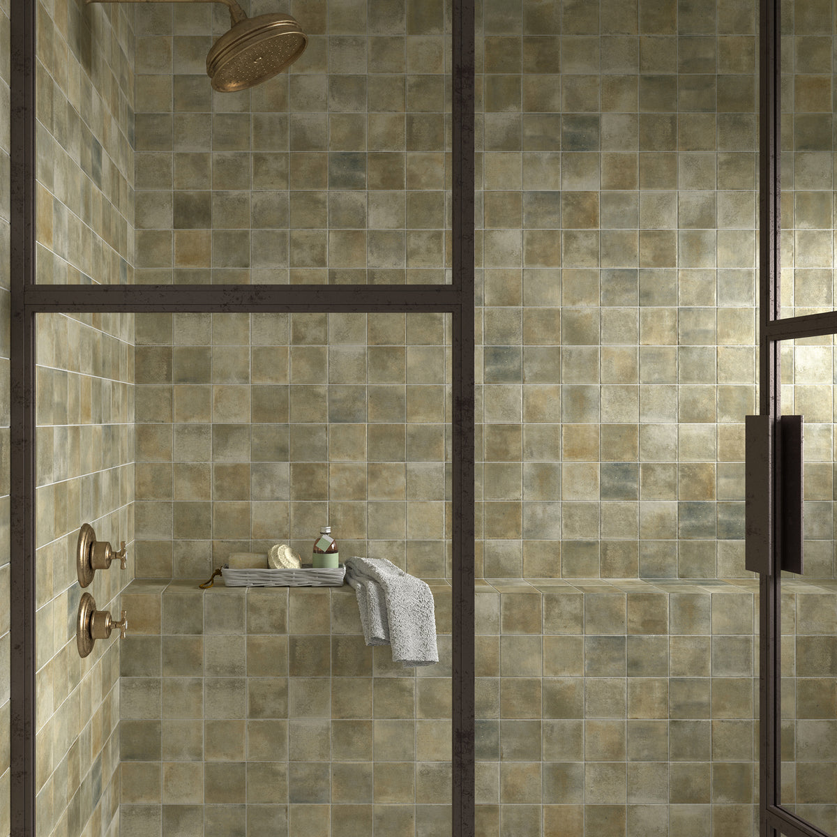 Sage Structured Matt Tile - lifestyle view