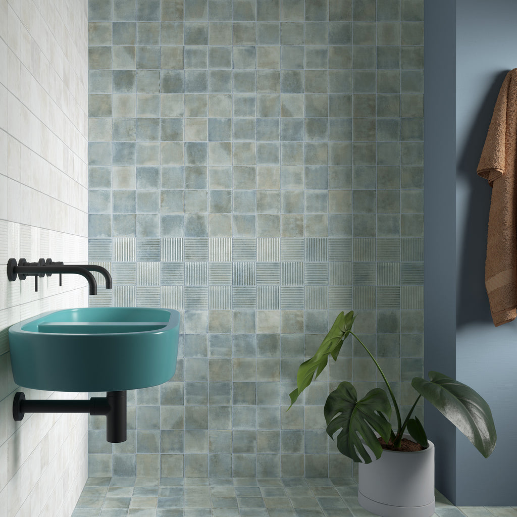 Sea Structured Matt Tile - lifestyle view