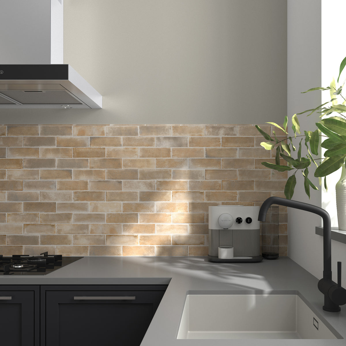Sand Structured Matt Tile - lifestyle view