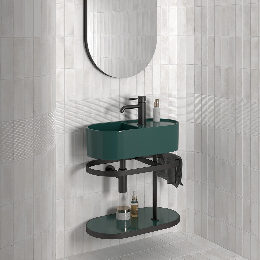White Structured Matt Tile - lifestyle view