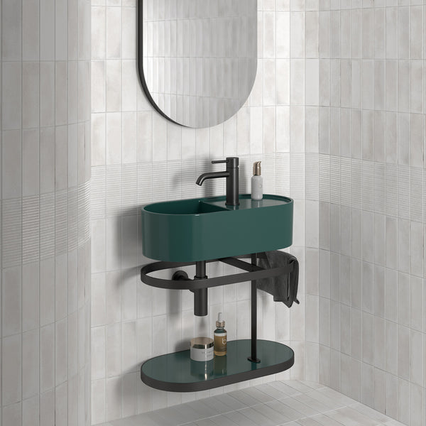White Structured Matt Tile - lifestyle view