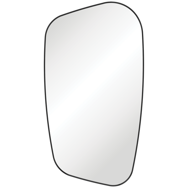 Framed Asyetrical Mirror 650x1200 Matte Black